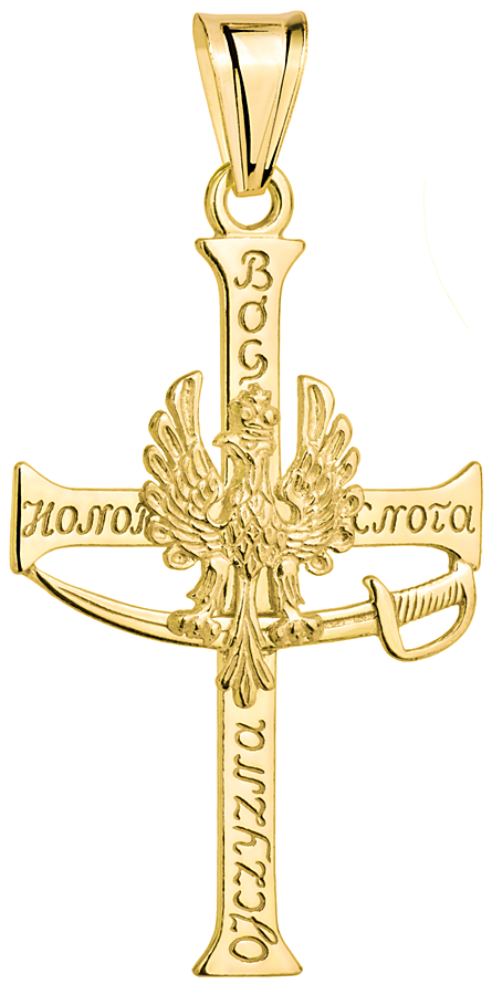 Srebrny Krzyżyk  Patriotyczny Złocony pr 925