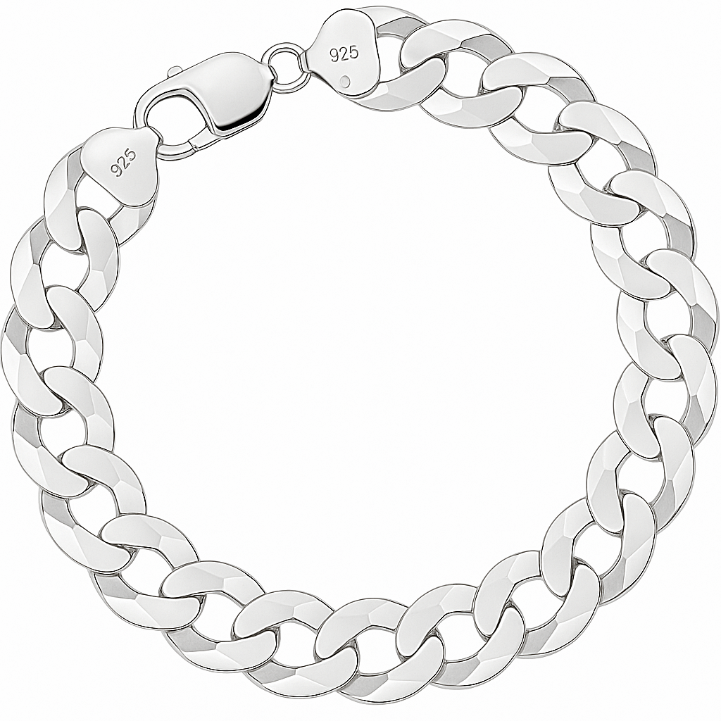 Srebrna  Bransoletka Męska Pancerka 10,50 mm pr 925 Grawer Gratis